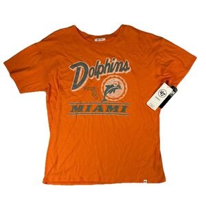 '47 Brand Women's Miami Dolphins Graphic Tee Short Sleeve Orange Size‎ Large NWT